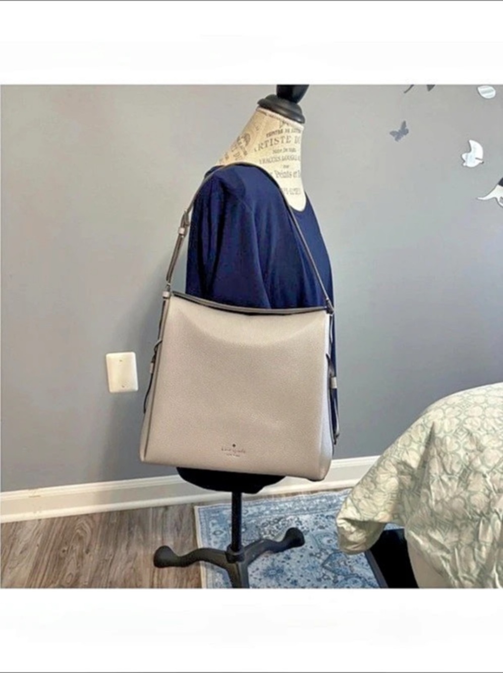 Kate Spade Dumpling Large Shoulder Bag Mountain Grey NWOT